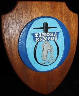 Mid - 1960's Nuclear Submarine USS Tinosa SSN - 606 Plaque from the Portsmouth Naval Shipyard