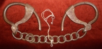 Early 1870s Tower's 2nd Model Leg Irons with Original Key