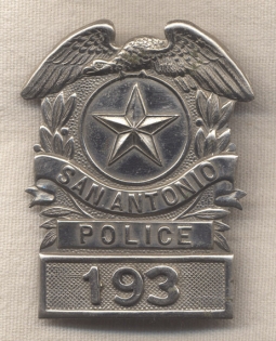 Circa 1890s-Early 1900s San Antonio, Texas Police Hat Badge