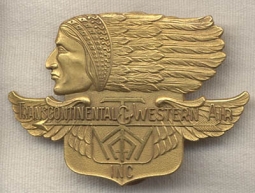 Ca 1945-1950 TWA (Trans World Airlines) Pilot's Hat Badge