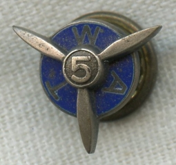 1930s-1940s TWA Five Years of Service Sterling Lapel Pin