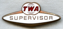 1960s Trans-World Airways (TWA) Supervisor Badge