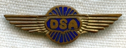 BEING RESEARCHED - Deco "DSA" Lapel Wing by Noble of Chicago - NOT FOR SALE UNTIL IDed