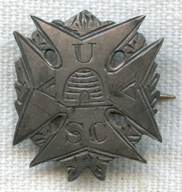 BEING RESEARCHED Early AUVSC Hand-Engraved Silver Lapel Pin from UT? NOT FOR SALE UNTIL IDed