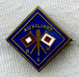 BEING RESEARCHED - Auxiliary NWG Pin with Signal Flags & Torch - NOT FOR SALE UNTIL IDENTIFIED