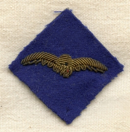 BEING RESEARCHED - Unidentified Diamond-Shaped Bullion Aviation Patch NOT FOR SALE UNTIL IDENTIFIED