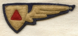 BEING RESEARCHED - Unidentified Felt Half Wing with Red Triangle - NOT FOR SALE UNTIL IDENTIFIED