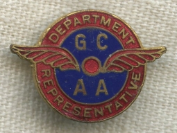 BEING RESEARCHED - Early Enameled "GCAA" Aviation Lapel Pin -NOT FOR SALE UNTIL IDENTIFIED