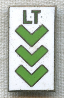 BEING RESEARCHED - Unidentified Enameled "LT" Pin Made in New York - NOT FOR SALE UNTIL IDENTIFIED