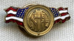 BEING RESEARCHED - Unidentified "NAH" Pin with Two Flags -NOT FOR SALE UNTIL IDENTIFIED