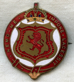 BEING RESEARCHED - Beautiful "Nemo Me Impune Lacessit" Badge - NOT FOR SALE UNTIL IDENTIFIED