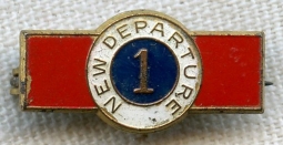 BEING RESEARCHED - Unidentified "New Departure" Pin - NOT FOR SALE UNTIL IDed