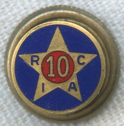 BEING RESEARCHED - Unidentified Gold-Filled RCIA 10 Lapel Pin BB Co NOT FOR SALE UNTIL IDENTIFIED