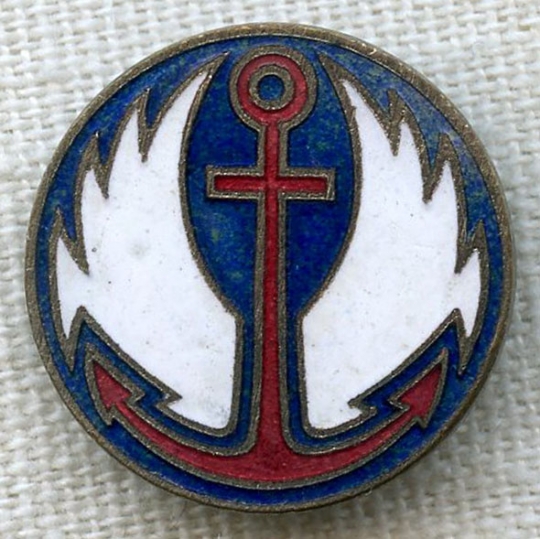 BEING RESEARCHED - Japanese Winged Anchor Pendant in Red, White and Blue - NOT FOR SALE UNTIL IDed
