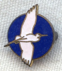 BEING RESEARCHED - Enameled Pin with White Bird in Flight - NOT FOR SALE UNTIL IDed