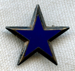 BEING RESEARCHED - Enameled Sterling Silver Blue Star Pin - NOT FOR SALE UNTIL IDENTIFIED
