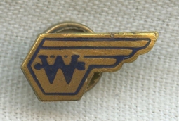 BEING RESEARCHED - Unidentified "W" with Arrow Wing Lapel Pin -NOT FOR SALE UNTIL IDENTIFIED