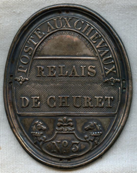 BEING IDed 1834-46 French Postal Badge/Relais de Churet N�3 NOT FOR SALE UNTIL IDed