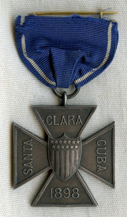 Beautiful Sterling Medal: "SANTA CLARA CUBA 1898" by Tiffany & Co. Named to Dr. Matia Duque