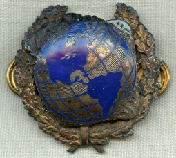 BEING RESEARCHED - Early 1920's-30's Hand Engraved & Enameled Silver Bus Driver Hat Badge