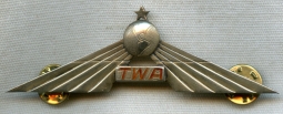 Jeweler-Made late 50's TWA Wing Gilt & Enameled Silver - Probably an early Prototype Purser