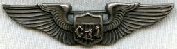 Unique WWII USAAF Pilot Wing by Angus & Coote 14K Gold 'CBI' on Shield