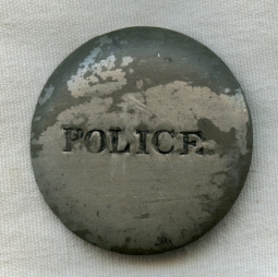 Unique 1880s - 1890s Tinned Bronze Police Badge