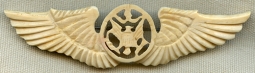 Beautiful WWII USAAF Air Crew Wing made in India of Elephant Ivory, Ca 1943