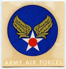 Unused WWII USAAF Decal in Color with Instructions on Reverse