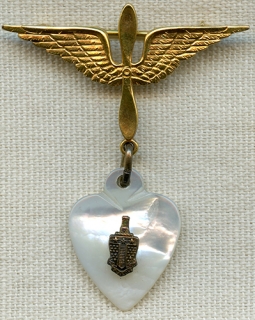 VTG. Air Force Sterling Silver WWII Sweetheart Wings Locket Identity ID  Bracelet
