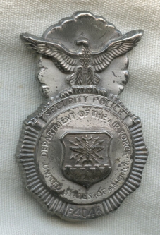 Beautiful, Early Variant USAF Security Police Badge Hand - #'d 0459