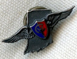 Beautiful Sterling 1920's-30's US Army Air Corps 38th Div. Indiana Nat. Guard Aviation Lapel Pin