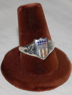 1916 Mexican Border US Arm Ring in Sterling and Enamel Named to Cpl. C. Hardt