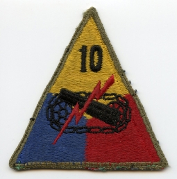 Early WWII US Army 10th Armored Division (Tiger Division) "Yellow Top" Shoulder Patch