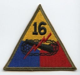 WWII US Army 16th Armored Division ("Armadillo") Shoulder Patch