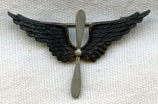 WWI US Air Service Officer Collar Insignia Flat Back Swivel Blades