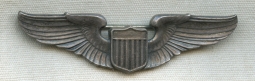 Extremely Rare Ca. 1919 US Air Service Pilot Wing in Sterling by F.H. Noble Co.