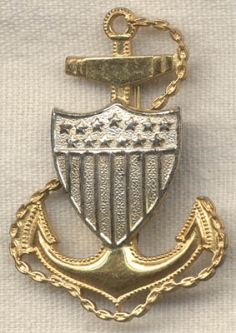 Rare 1930s US Coast Guard Chief Petty Officer Hat Badge