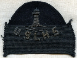 Extremely Rare Ca. 1900 US Lighthouse Service Bullion Hat Badge