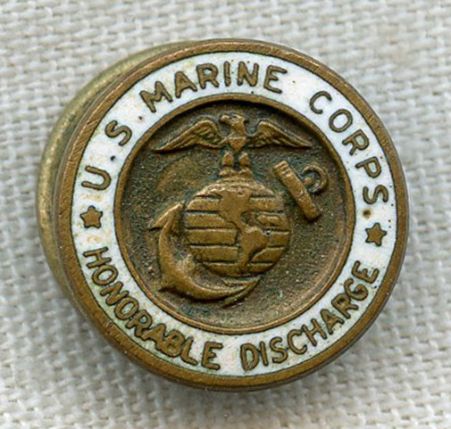 WWII US Marine Corps Honorable Discharge Lapel Pin: Flying Tiger 