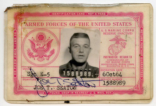 Original U.s. Marine Id Card