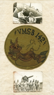 Ext Rare, 1942 USMC VMSB-142 Jacket Patch Variant and 2 Vintage Cactus Air Force Photos