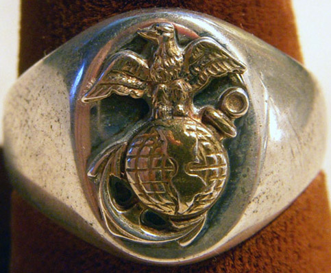 Sterling silver clearance marine corps ring