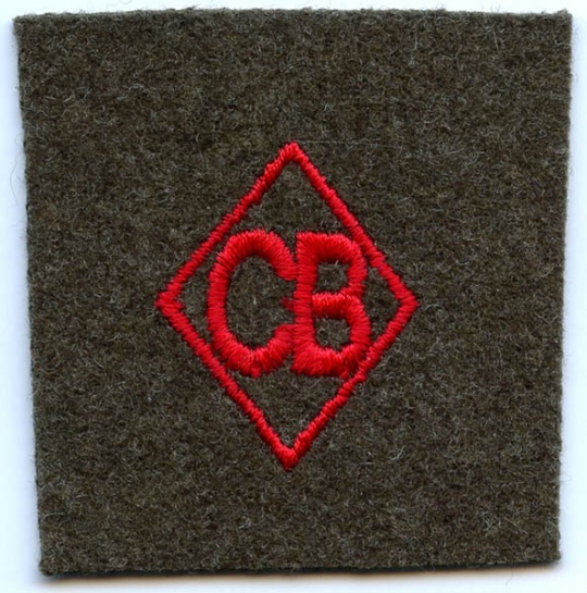 Rare Korean War Era USN Sleeve Diamond for Seabees Attached to USMC