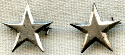 Scarce Pair of WWII USN Commodore Rank Stars, Shirt Size, Sterling
