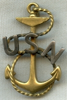 Beautiful Ca. 1900-1910 US Navy Chief Petty Officer Hat Badge