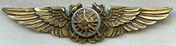 Lovely Example of a Late WWII USN Navigator Wing by AMICO in 1/20 10K Gold on Sterling Silver.