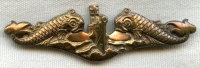 Wonderful "Salty" Early 1930s USN Officer Sub Dolphins by Meyer in "MeyerMetal"