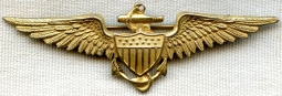 Ext. Rare & Stunning Early 1920's USN Pilot Wing with Starred Shield