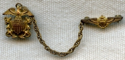 Great Circa 1939 USN Sweetheart Pin with 1st Type Pre-War Amico Hallmark